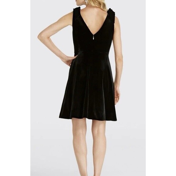 Draper James Velvet Bow Shoulder Dress Womens Size 20 Black NWT $175 - Picture 2 of 16